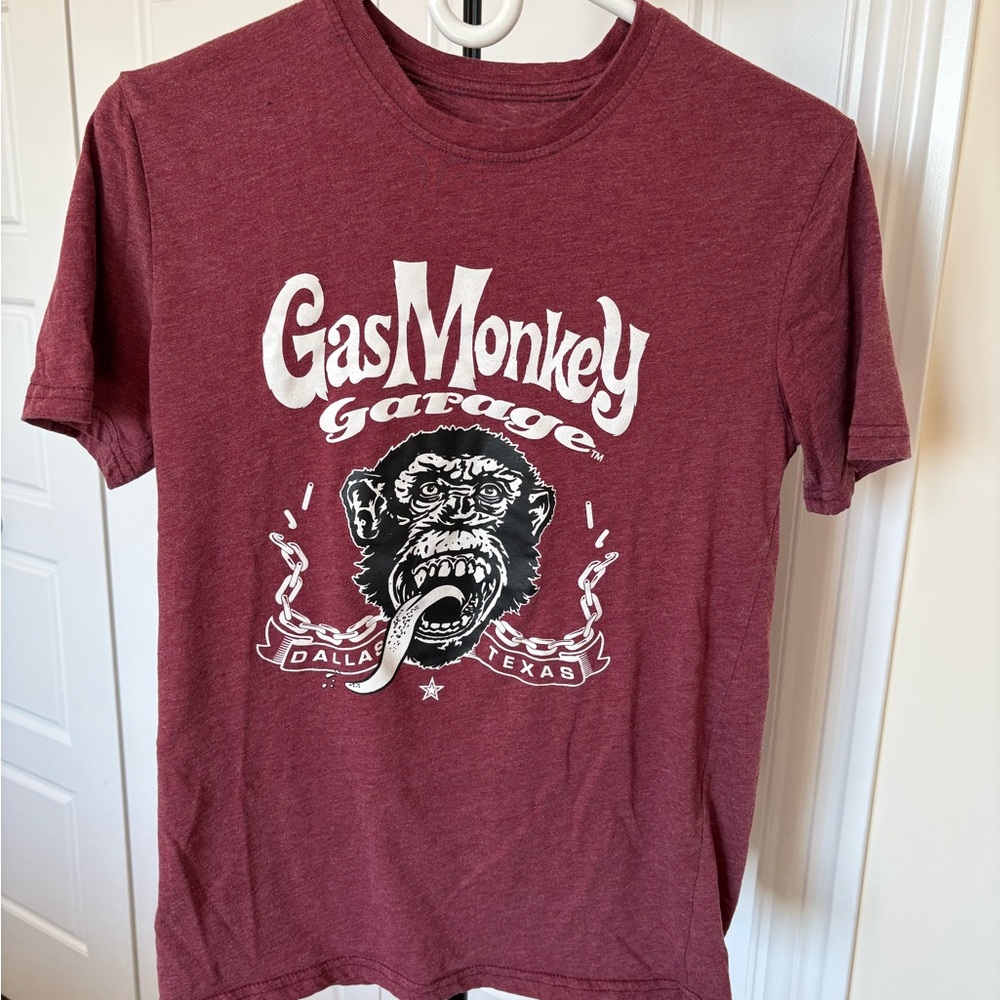 Gas Monkey Garage Men’s Short Sleeve Tee — Maroon